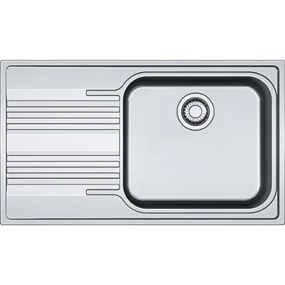 Franke: Lavello una vasca con gocciolatoio a sinistra SRX 611-86 LB 101.0356.882 inox satinato da 86x50 cm