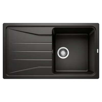 Blanco Lavello una vasca con gocciolatoio SONA 5 S 1525972 finitura nero da 86x50 cm - Sopratop