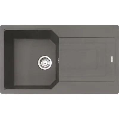 Franke: Lavello una vasca con gocciolatoio Urban Incasso UBG 611-86 114.0686.758 finitura fragranite stone grey da 86x50 cm