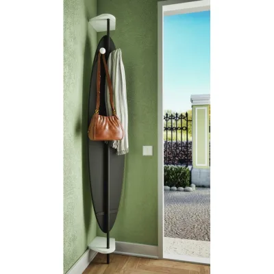Maconi Specchiera portabiti Punto e Virgola 943 in metallo e legno da 23x23 cm