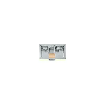 Alpes Lavello semifilo a due vasche F 589/2V1B-E con bacinella in acciaio inox da 89 cm