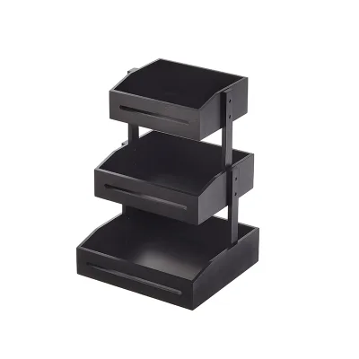 Espositore buffet 3 piani bamboo nero H 41cm Leone