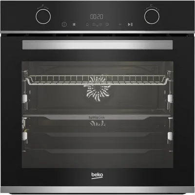 Beko Forno Beyond multifunzione Split&Cook BBVM13400XDS finitura cristallo nero e inox da 60 cm
