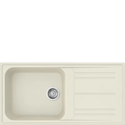 Smeg Lavello una vasca con gocciolatoio LZ150P finitura panna da 100 cm - IN PROMOZIONE FINO AL 30/06