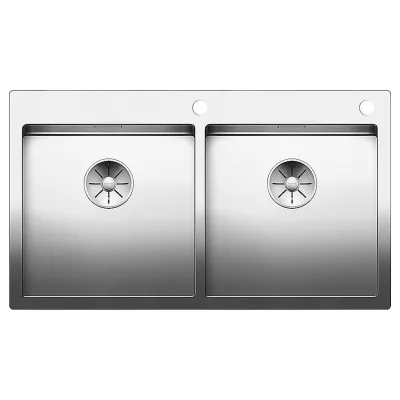 Blanco Lavello due vasche CLARON 400/400-IF/A 1514206 in acciaio inox da 88.5x51 cm - Sopratop/Filotop