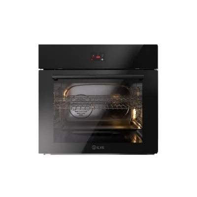 Ilve Forno elettrico da incasso Professional Plus OV30GT31 in vetro temperato nero da 76 cm