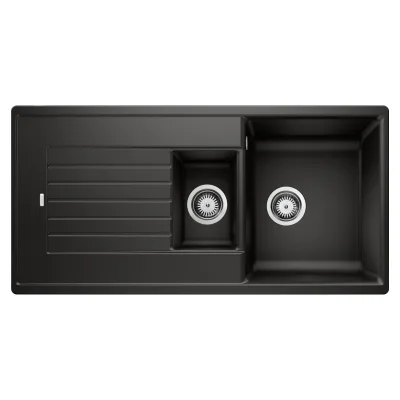 PRONTA CONSEGNA - Blanco | Lavello una vasca con vaschetta e gocciolatoio ZIA 6 S 1526021 finitura nero da 100x50 cm - Sopratop