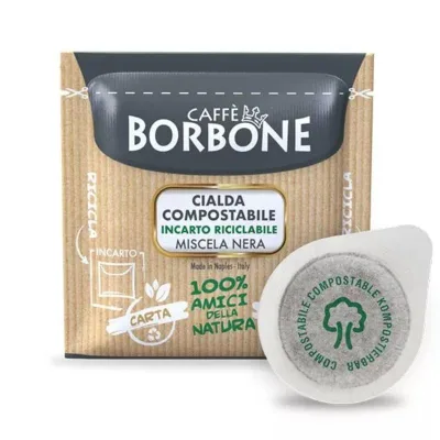 50 Cialde Miscela Nera Borbone Caffè ESE in carta 44mm