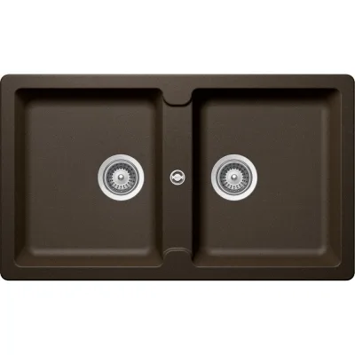 PRONTA CONSEGNA - Schock Lavello due vasche TOLEDO N200 TOLN200A87 finitura bronze da 86x50 cm