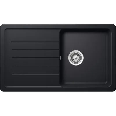 Schock Lavello una vasca con gocciolatoio TOLEDO D100 TOLD100A84 finitura nero puro da 86x50 cm