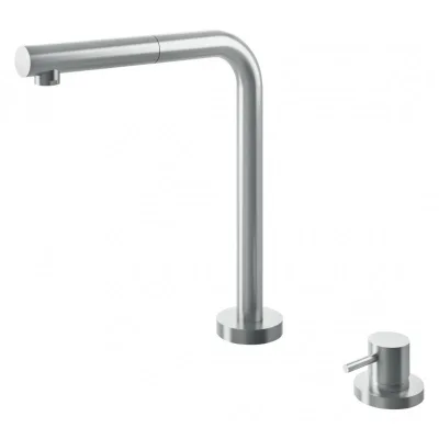 Barazza Miscelatore con comando remoto e doccia estraibile B_OPEN ABBATTIBILE 1RUBMBOA finitura inox satinato