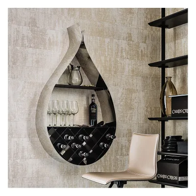 Cattelan Libreria/portabottiglie Drop con struttura e ripaini in acciaio da h. 121 cm