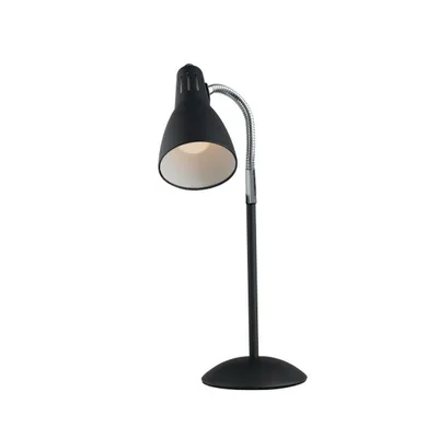 Lampada da tavolo in metallo nero con diffusore orientabile, lampadina E14, 13x42.5cm