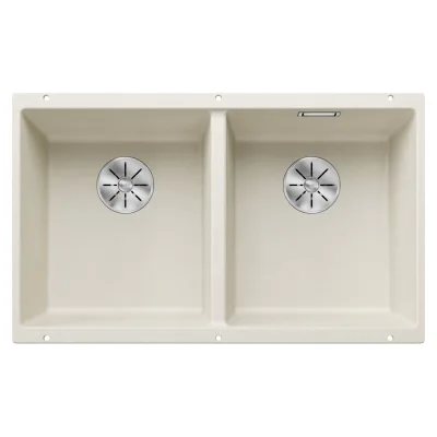 Blanco Lavello a due vasche SUBLINE 350/350-U Satin Gold 3527164 finitura soft white da 75x46 cm - Sottotop
