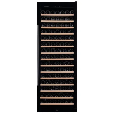 Dunavox Cantina vino a incasso o a libera installazione Grande-194 DX-194.490BK finitura full glass nero da 65.5 cm