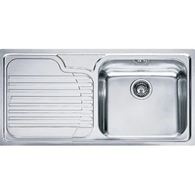 Franke: Lavello una vasca con gocciolatoio a sinistra Galassia GAX 611 101.0017.508 finitura inox satinato da 100x50 cm