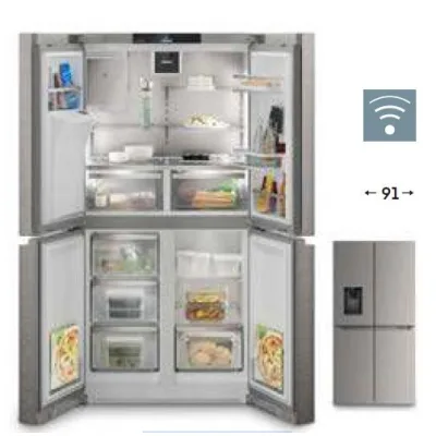 Liebherr Frigorifero side by side FrenchDoor a libera installazione MBsddi 9058 finitura inox/argento da 91 cm - IN PROMOZIONE FINO AL 6/07