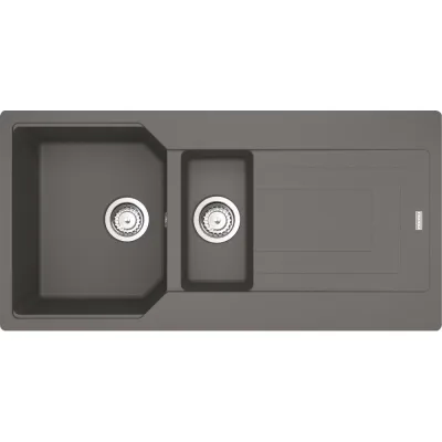 Franke Lavello una vasca con vaschetta e gocciolatoio Urban Incasso UBG 651 114.0686.782 in fragranite stone grey da 100x50 cm