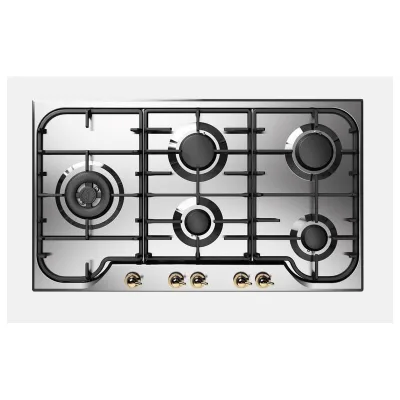 PRONTA CONSEGNA - Ilve Piano cottura gas Nostalgie HCB90SDN in acciaio inox/cromo da 86 cm