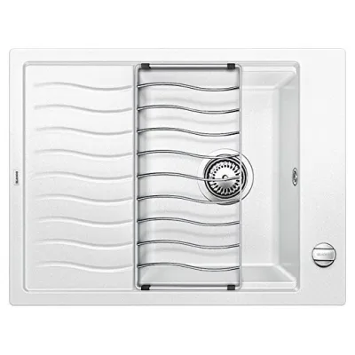 Blanco Lavello una vasca con gocciolatoio ELON 45 S 1520993 finitura bianco da 65x50 cm - Sopratop