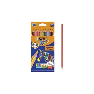 Bic Kids Evolution Stripes Conf. 12 matite in colori assortiti Piombo pigmentato da 3,20 mm 9505221