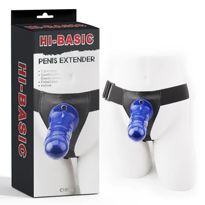 Guaina Pene Cava Chisa HI-BASIC 19 cm Blu con Cinghie Regolabili