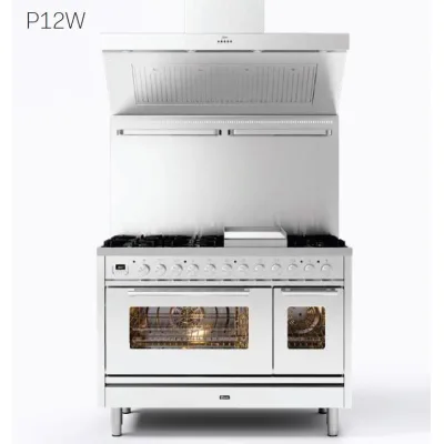 Ilve Cucina P12W Professional Plus P12SWE3 doppio forno e piano cottura 5 fuochi con coupe de feu da 120 cm - IN PROMOZIONE FINO AL 6/07