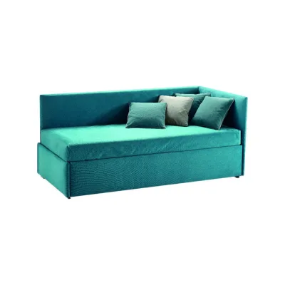Samoa Letto singolo TWICE ANGOLO imbottito con rete da H. 86 cm