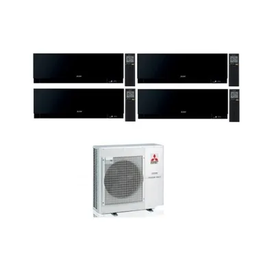 Climatizzatore Condizionatore MITSUBISHI ELECTRIC Quadri Split 9+9+9+15 serie KIRIGAMINE ZEN BLACK MSZ-EF Inverter con MXZ-4F72VF WI-FI INTEGRATO R-32 9000+9000+9000+15000 A++/A+