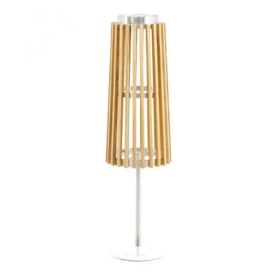 Unopiù Piantana da esterno SOLARE in teak e alluminio inox da Ø26 cm