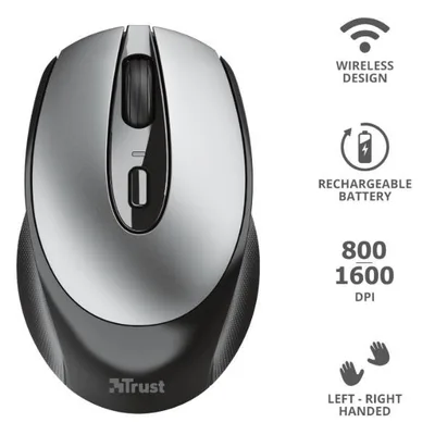 ZAYA RECHARGEABLE WIRELESS MOUSE BK 23809TRS