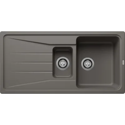 Blanco Lavello una vasca con vaschetta e gocciolatoio SONA 6 S 1527337 finitura grigio vulcano da 100x50 cm - Sopratop