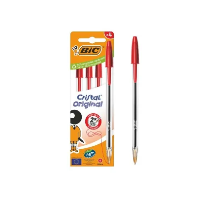 BIC CF4 CRISTAL MED ROSSO 1MM 516333
