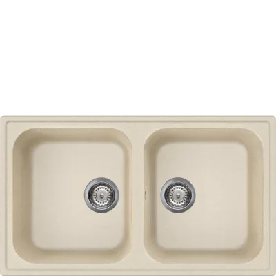 Smeg Lavello due vasche LZ862AV2 finitura avena da 86 cm