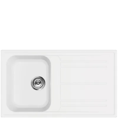 Smeg Lavello una vasca con gocciolatoio LZ861B finitura bianco da 86 cm - IN PROMOZIONE FINO AL 30/06