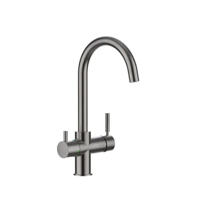 ProAcqua Miscelatore doppio comando a 5 vie OMIN 1801057 finitura nichel spazzolato - con set depuratore