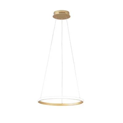 Lampada a sospensione LED oro circolare in metallo, 20W, CCT, 150x40cm