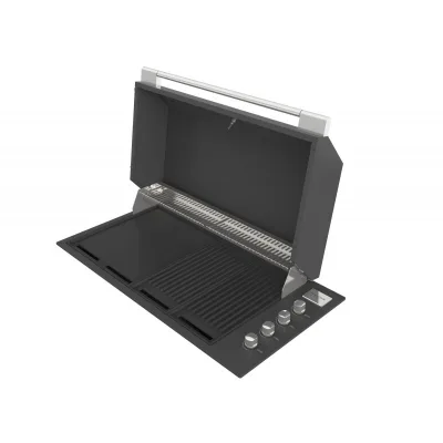 Fulgor Barbecue a gas FOBQ 1000 G MBK finitura acciaio nero opaco da 105 cm