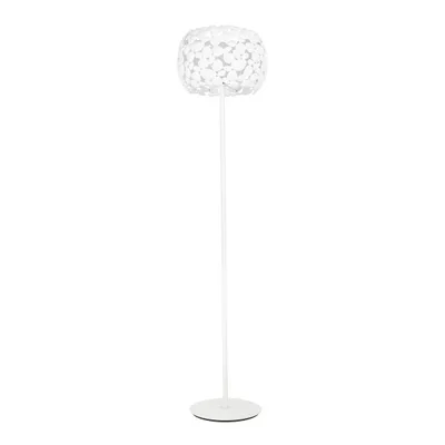 Piantana moderna in metallo bianco, 3 lampadine E27, 40x163cm