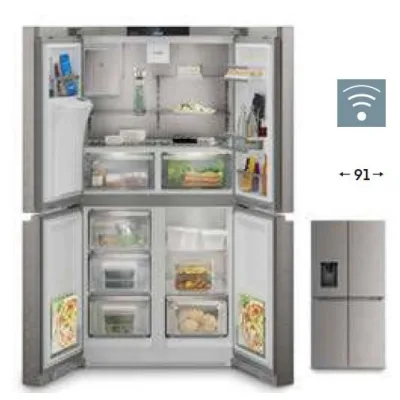 Liebherr Frigorifero side by side FrenchDoor a libera installazione MBsddi 9028 finitura inox/argento da 91 cm - IN PROMOZIONE FINO AL 6/07