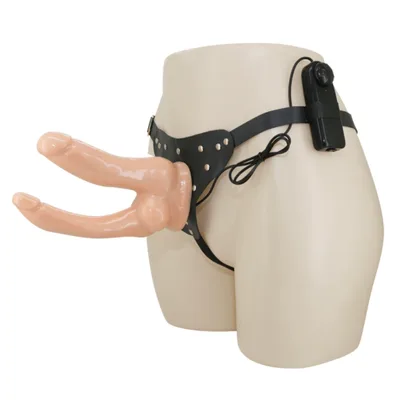 Strap-On Vibrante Baile Jessica Doppio Dildo 18/20 CM TPR Harness Regolabile Telecomando Sex Toy Coppia