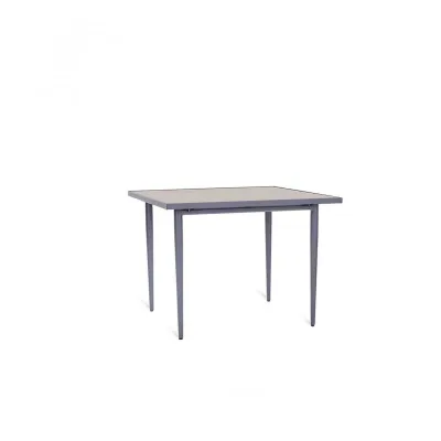 Unopiù Tavolo fisso EXPERIENCE con struttura in alluminio e piano in gres porcellanato da 80x80 cm