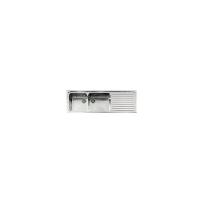 Alpes Lavello semifilo a due vasche F 5159/2V1S con gocciolatoio a destra in acciaio inox da 159x51 cm