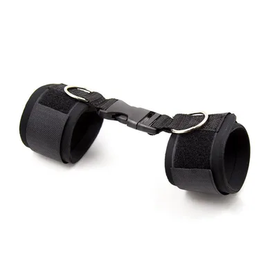 LateToBed BDSM Ankle Cuffs Cavigliere Neoprene Velcro Regolabili Nero