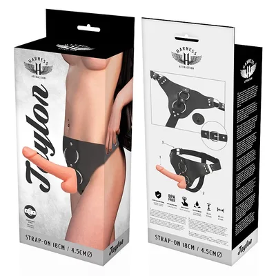 Strap-On Harness Attraction Taylor Deluxe 18 cm Dildo TPR Harness Click System Regolabile Sex Toy