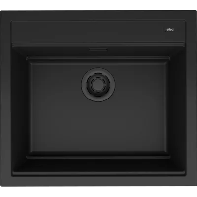 Elleci Lavello una vasca BEST 105 LKB10586 finitura composito K86 nero da 57x51 cm