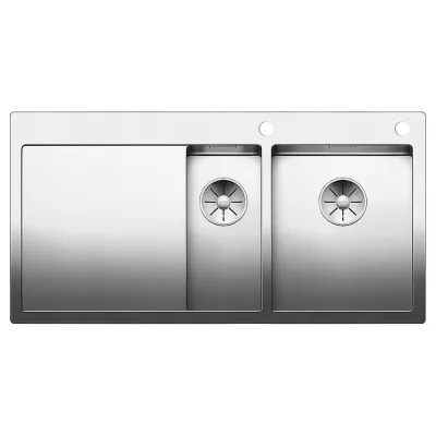 Blanco | Lavello una vasca con vaschetta e gocciolatoio sx CLARON 6 S-IF 1514001 in acciaio inox da 100x51 cm - Sopratop/Filo