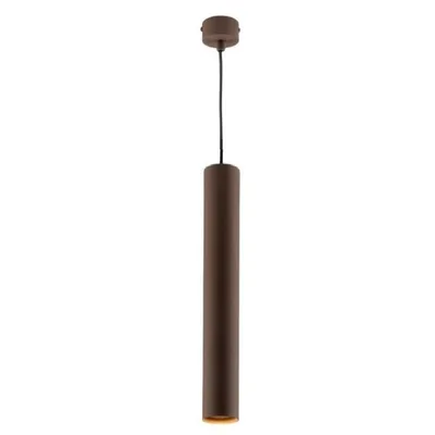 Lampadario a sospensione cilindrico in metallo bronzo, lampadina GU10, 5.5x200x60cm