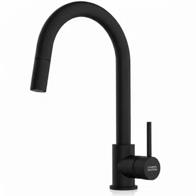 Franke: Miscelatore monocomando con doccetta estraibile POLA J 115.0735.625 finitura nero opaco