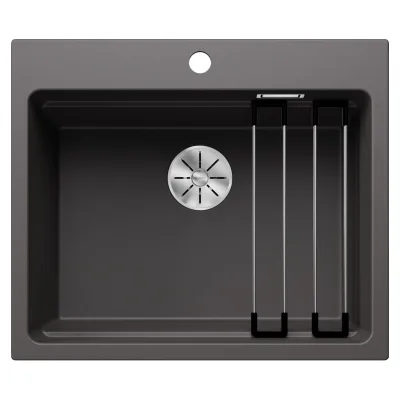 Blanco Lavello a una vasca ETAGON 6 Total Black 2524540 finitura grigio roccia da 60x51 cm - Sopratop